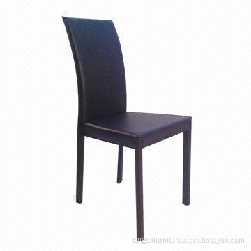 High-back Dining Chair, Made of Recycle Leather and Painted Frame